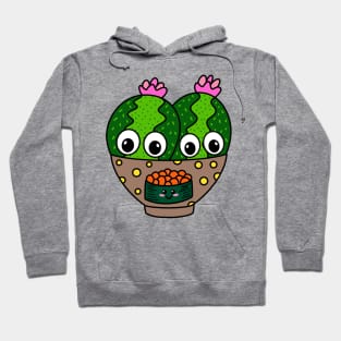 Cute Cactus Design #279: Cute Cacti In Fish Egg Sushi Bowl Hoodie